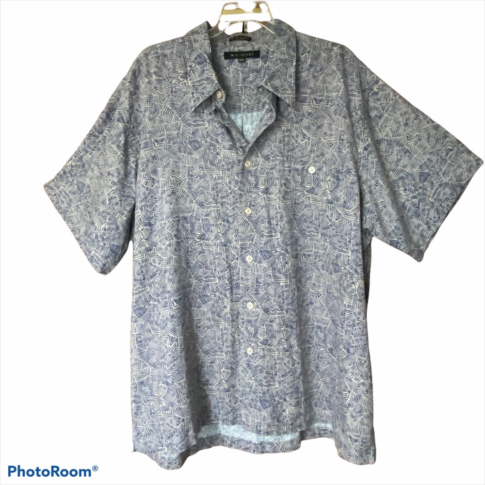 M.E. Sport men’s short sleeve shirt size XXL one pocket button up linen/rayon